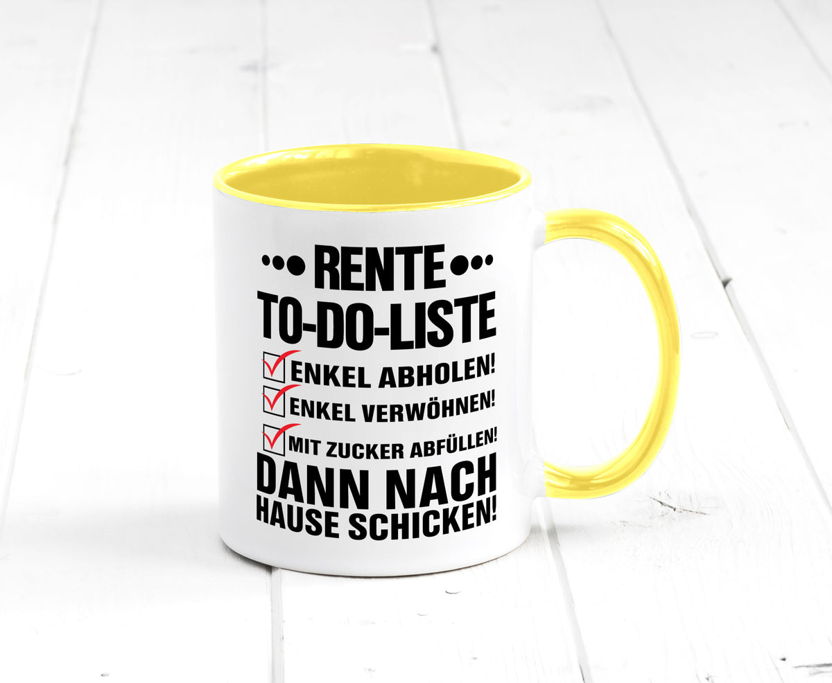 Rente To-Do-Liste | Rentner Tasse Enkel verwöhnen Geschenk Ruhestand Jubiläum