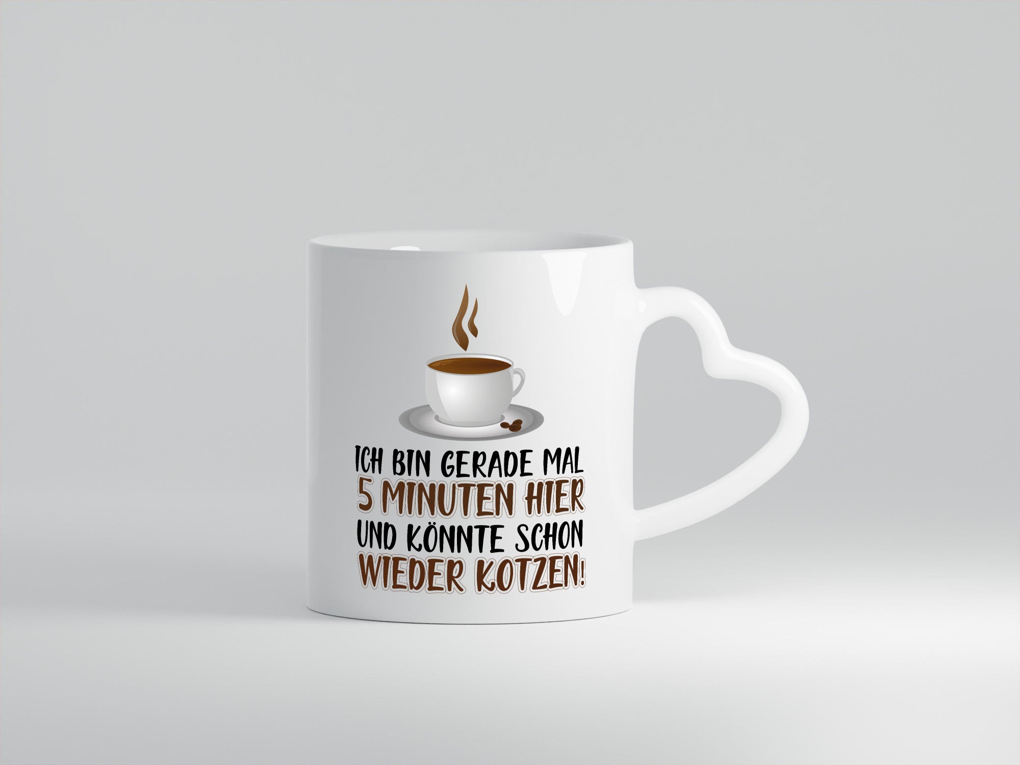 5 Minuten bin ich hier Humor Geschenkidee Tasse