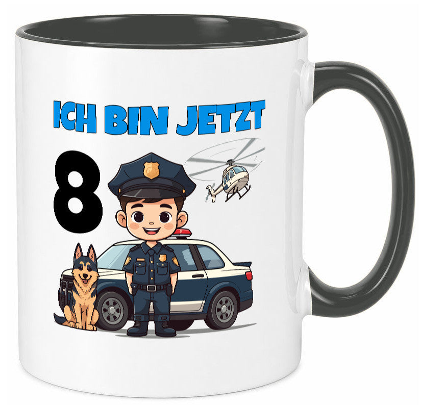 8. Geburtstag | 8 Jahre Polizei Kind Polizeiauto lustig Geschenkidee Geschenk Tasse