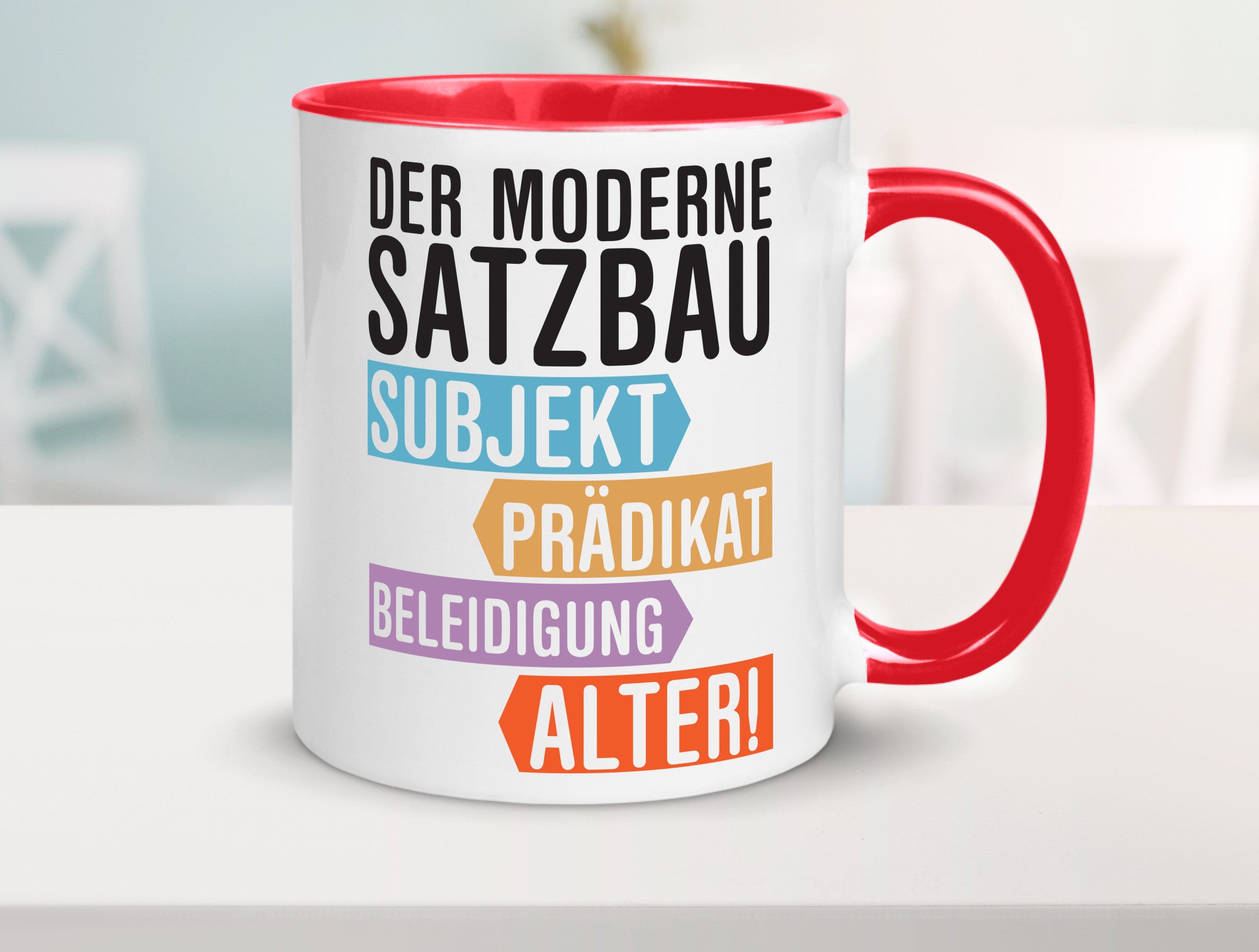 Moderner Satzbau | Lehrer Lehrerin Kollege lustig Arbeit Kollegen Büro Geschenk