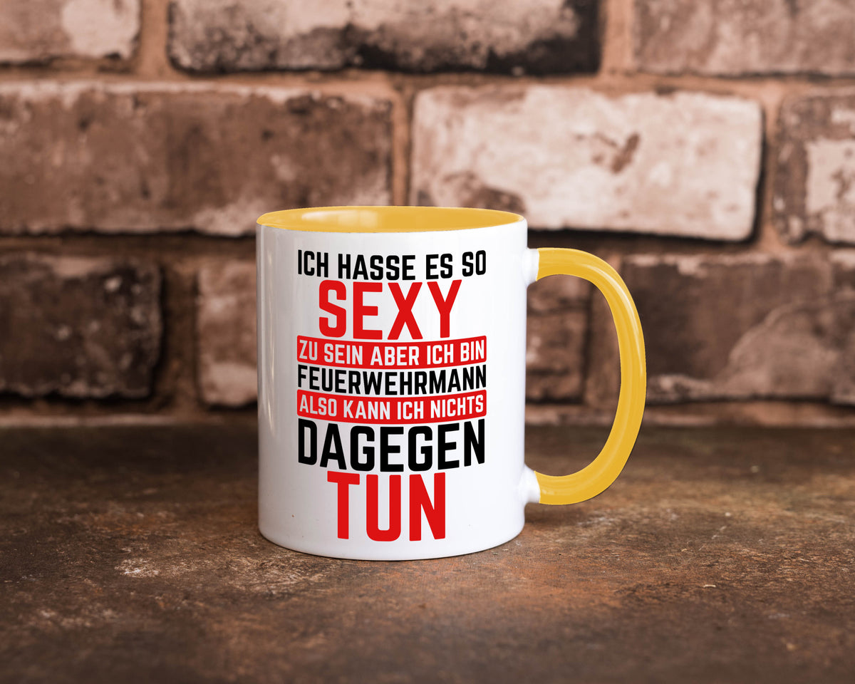 Sexy Feuerwehrmann | Helden Flammen Brandeinsatz lustig Humor Geschenkidee Tasse