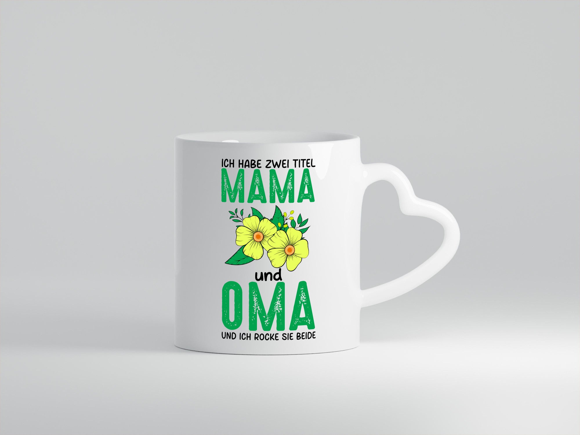 Zwei Titel Oma und Mama | Blumen Großmutter lustig Familie Geschenkidee