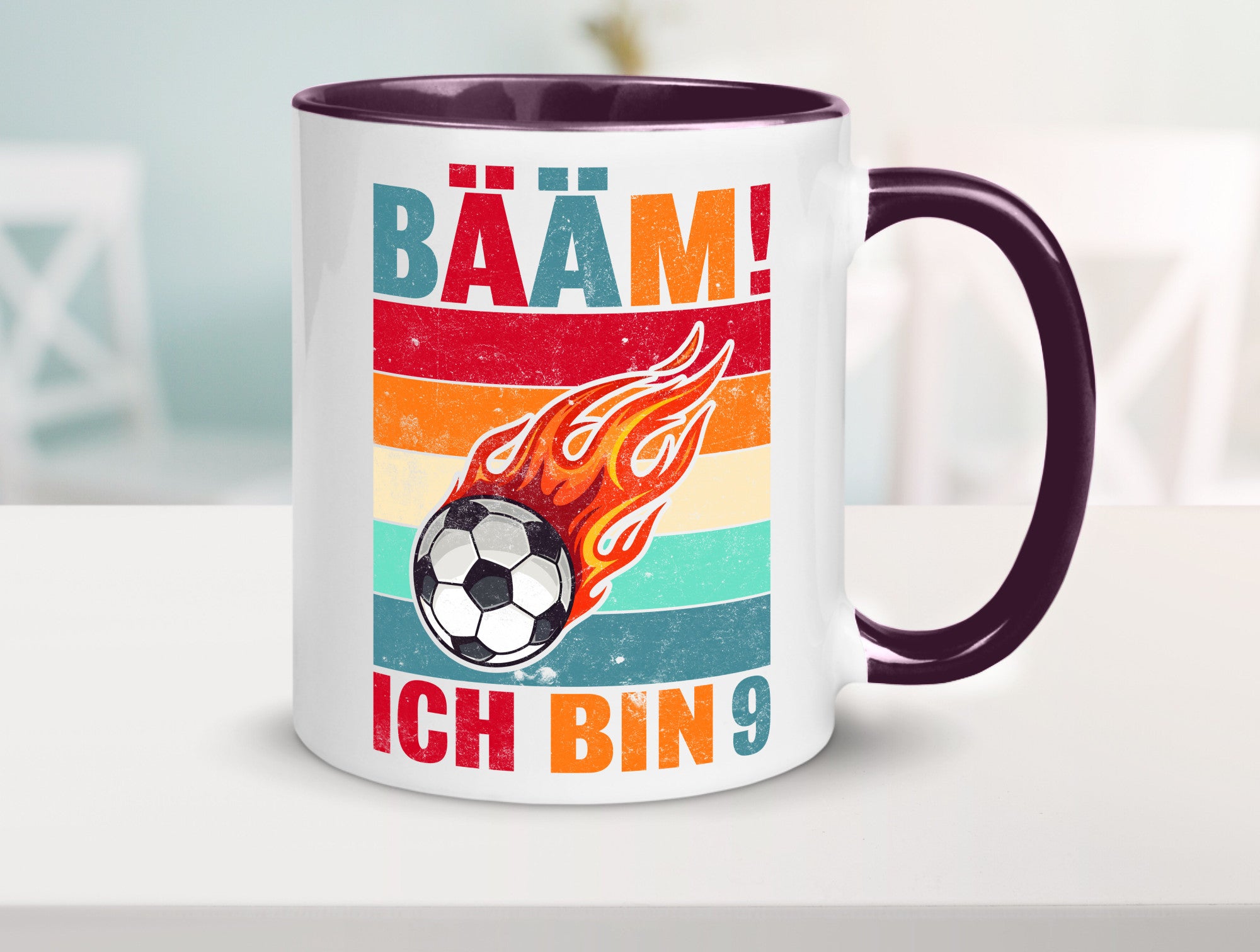 9. Geburtstag | Bääm ich bin 9 Fußball Geschenkidee Humor Tasse