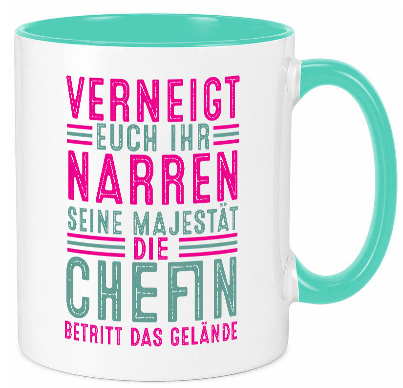 Verneigt euch: Chefin | Führungskraft Vorgesetzte v2 Humor Arbeit Kollegen Büro Tasse