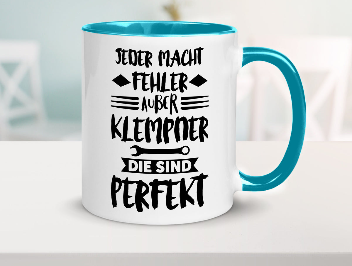 Jeder macht fehler nur Klempner sind Perfekt Humor Geschenkidee Tasse