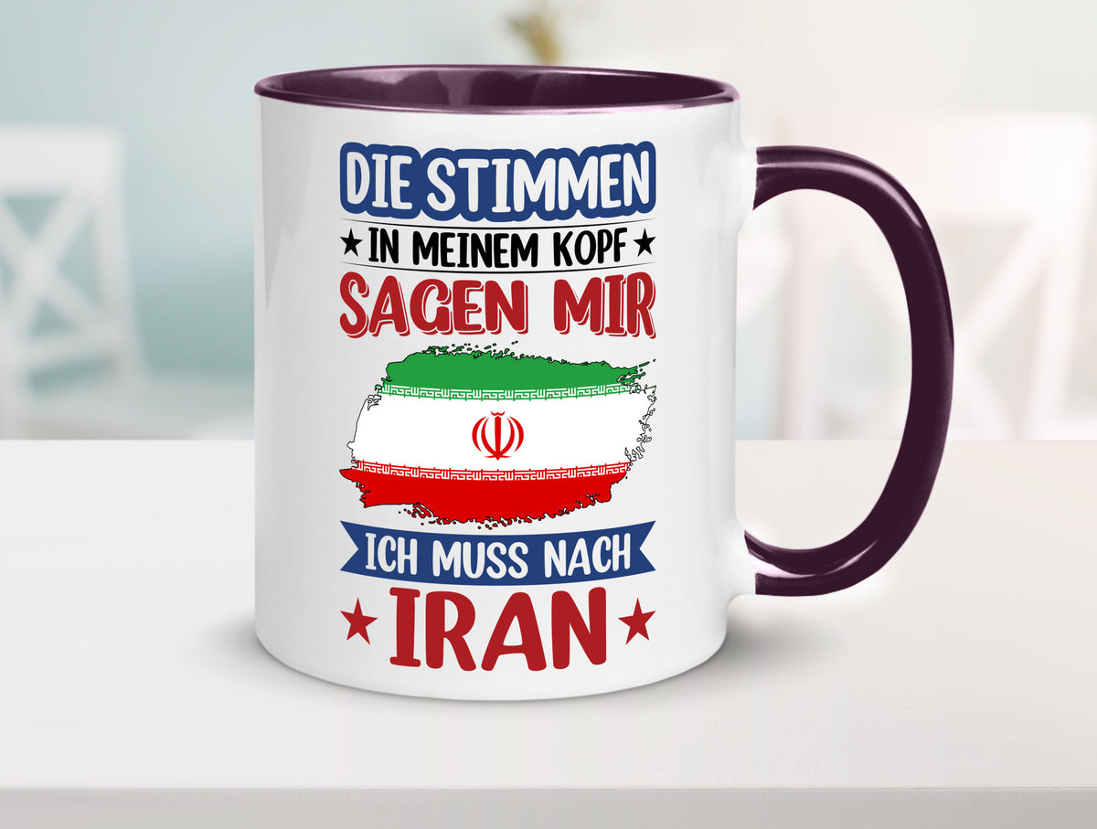 Iran | Urlaub Stimmen in meinem Kopf Traumland Humor Geschenkidee Tasse