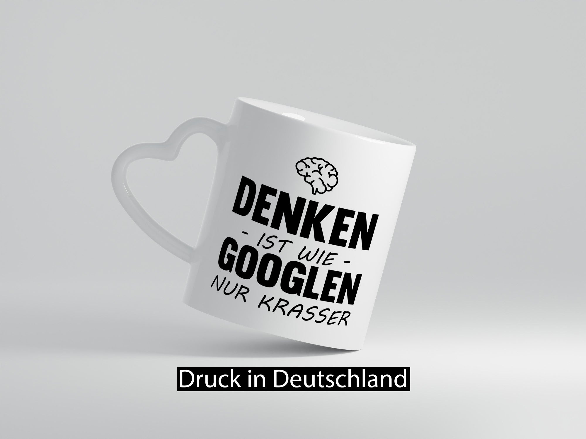 Denken ist wie Googeln, nur krasser – lustig, Humor, Geschenkidee, Geschenk, Tasse