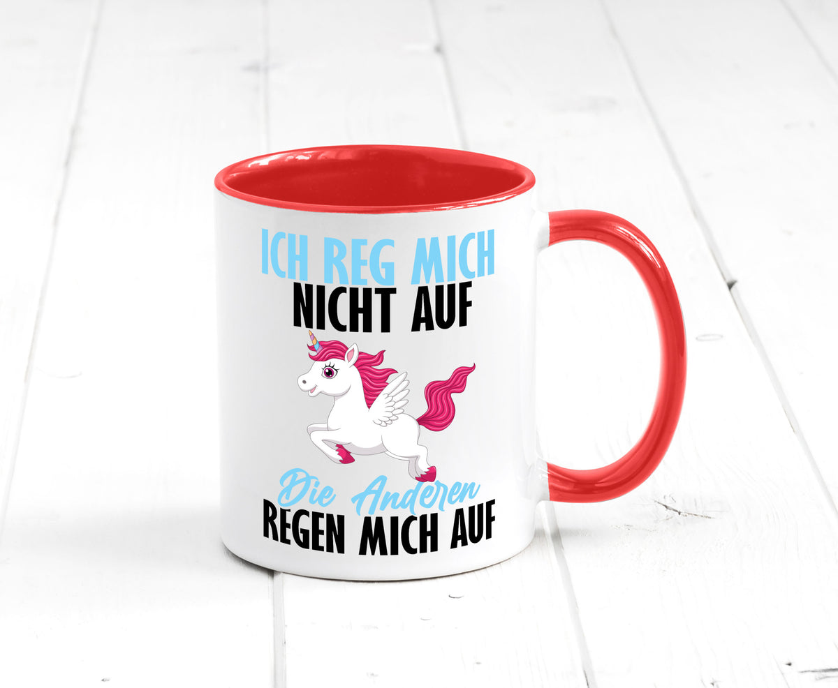 Ich reg mich nicht auf lustiger Spruch Geschenk Humor Geschenkidee Tasse