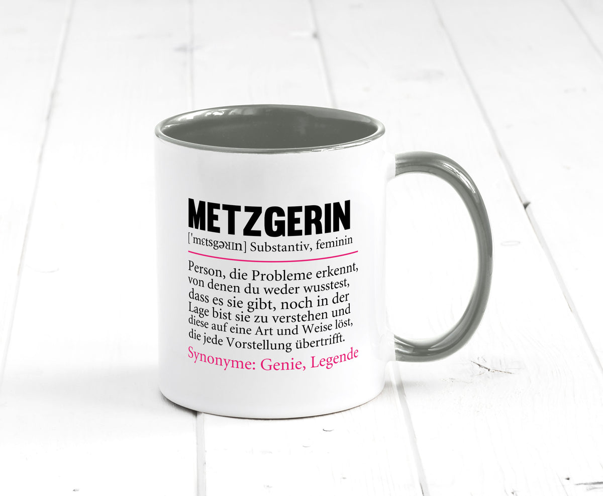 Metzgerin | lustig Fleischerin Humor v2 lustiger Spruch Geschenk Geschenkidee Tasse