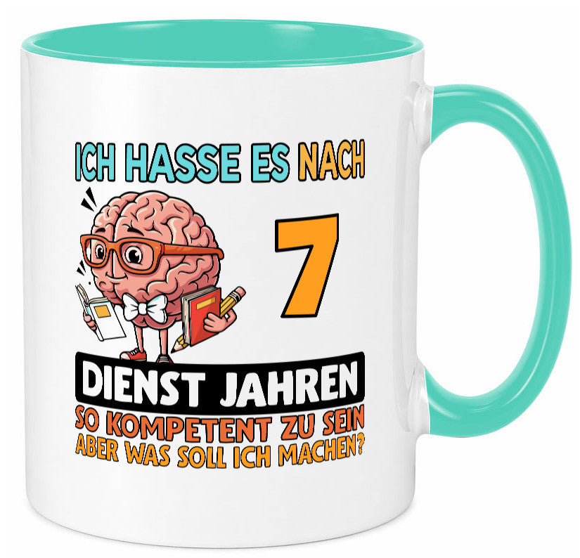 7 Dienstjahre | Arbeit Kompetent lustig Kollegen Büro Geschenk Tasse