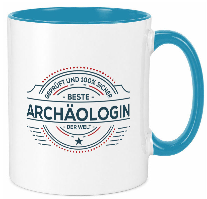 Geprüft und sicher: Archäologin| Archäologie | Forscherin Geschenk Humor Tasse