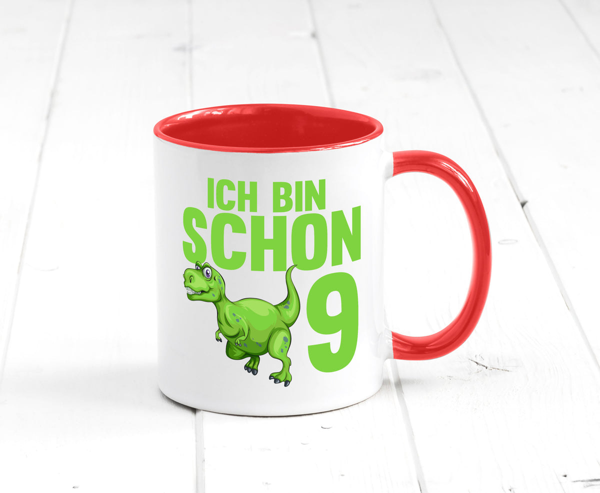 9. Geburtstag | 9 Jahre Dino Dinosaurier Geschenkidee Humor Tasse