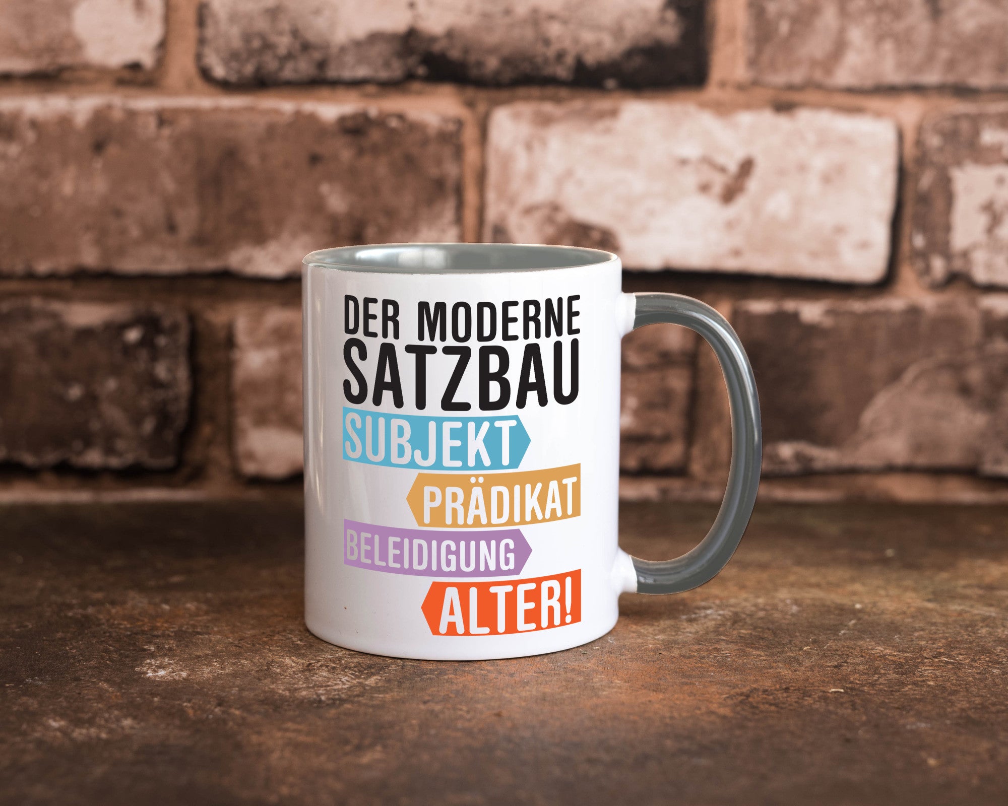Moderner Satzbau | Lehrer Lehrerin Kollege lustig Arbeit Kollegen Büro Geschenk
