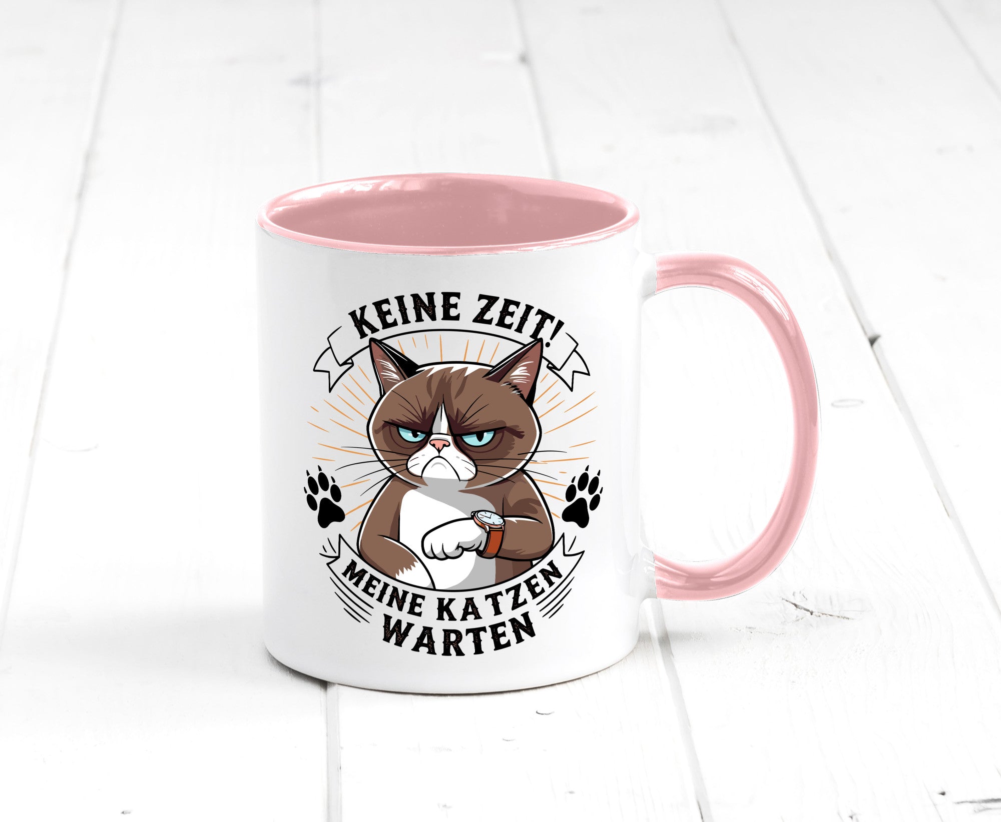 Keine Zeit meine Katzen Warten | Schwarze Katze Geschenkidee Tierliebhaber