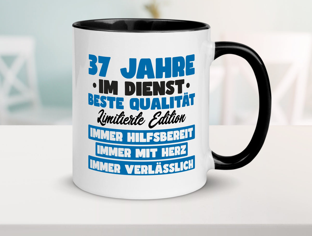37 Jahre im Dienst | Jubiläum Arbeit v7 Geschenk Kollegen Büro lustiger Spruch Tasse