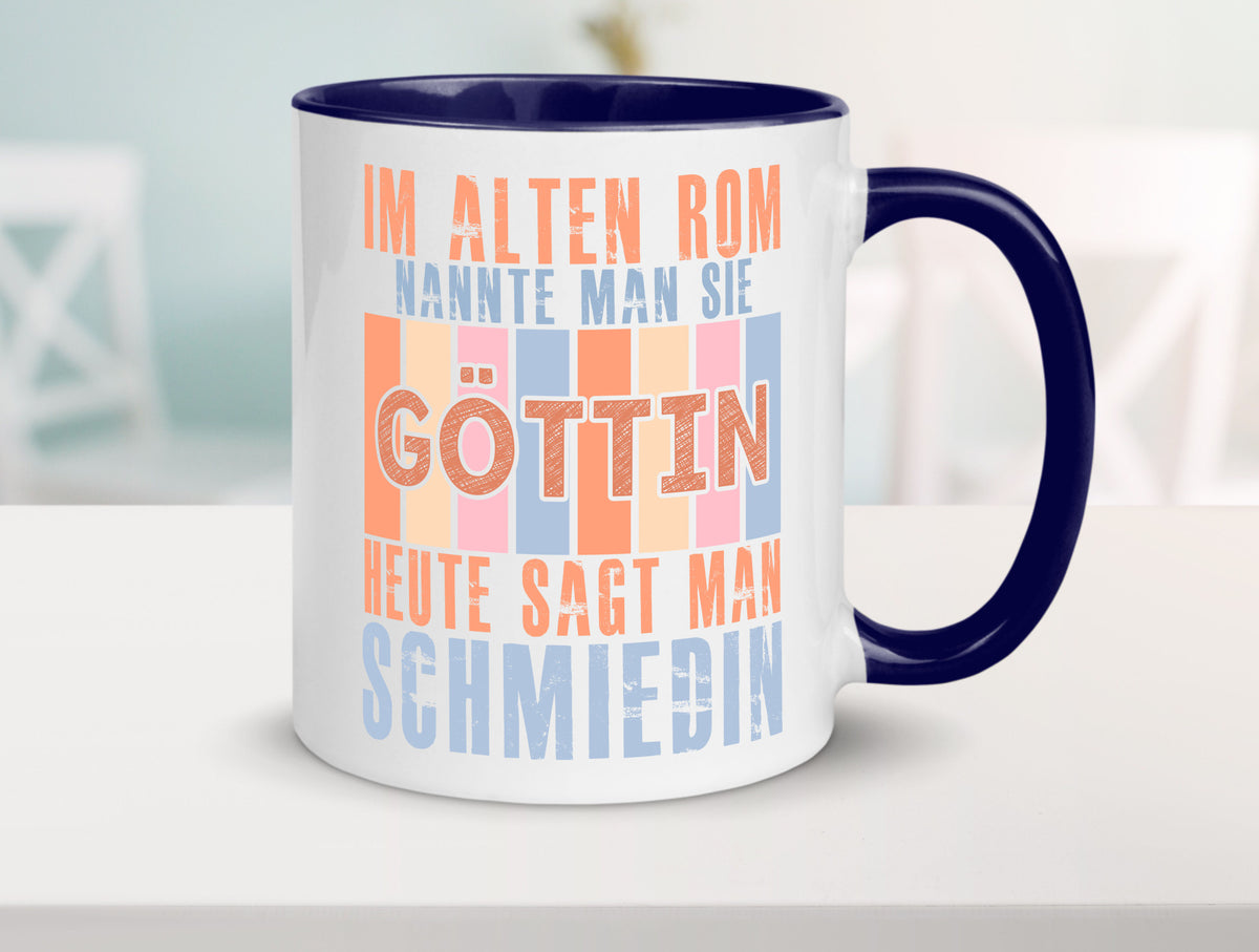 Heute sagt man: Schmiedin | Schmied Beruf Schmiederei lustiger Spruch Geschenk Tasse