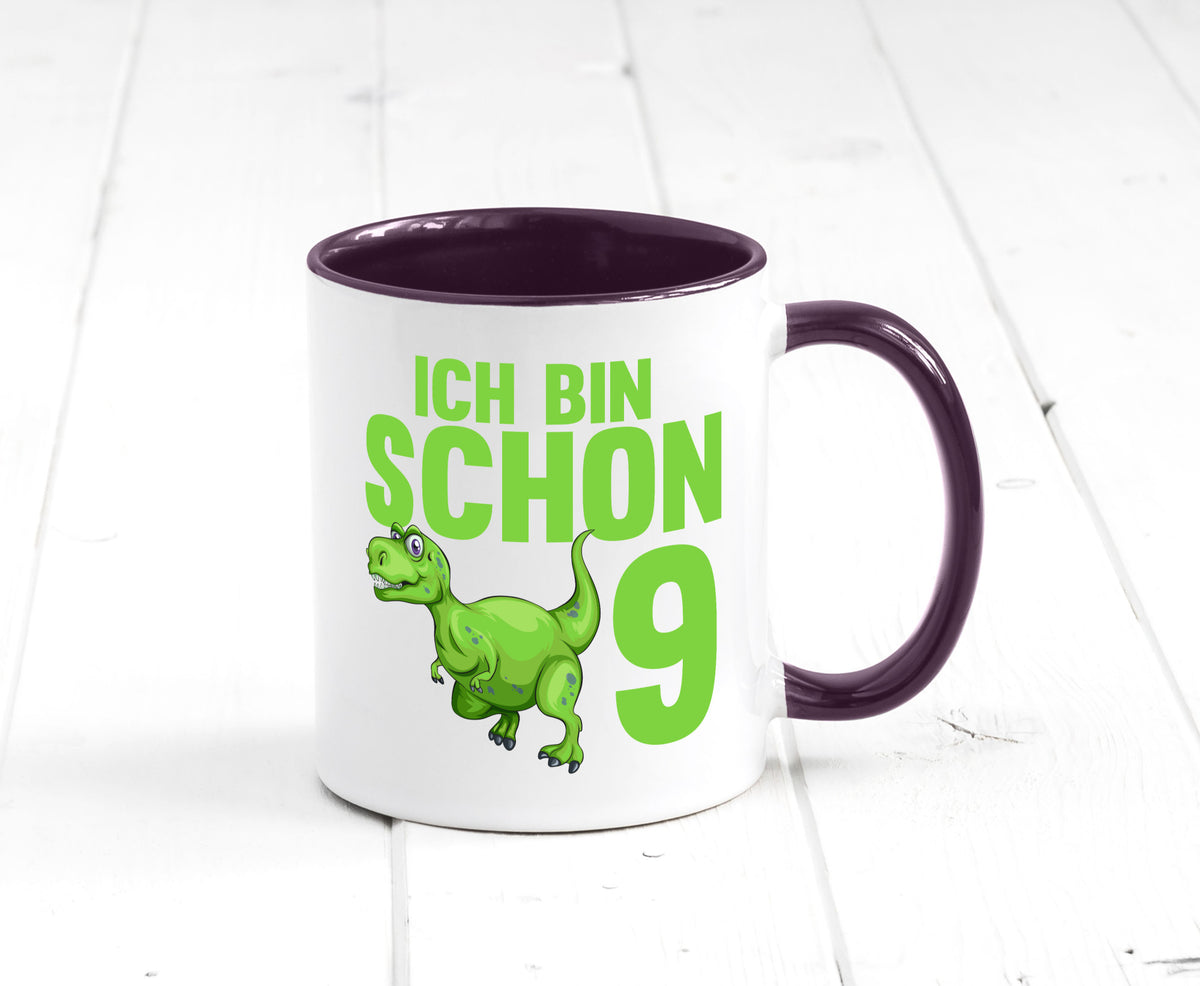9. Geburtstag | 9 Jahre Dino Dinosaurier Geschenkidee Humor Tasse