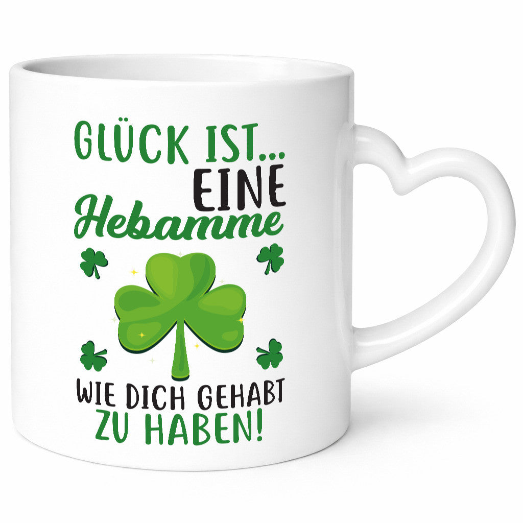 Hebamme Dankeschön | Dankes Tasse Kleeblätter Glück Humor Geschenkidee