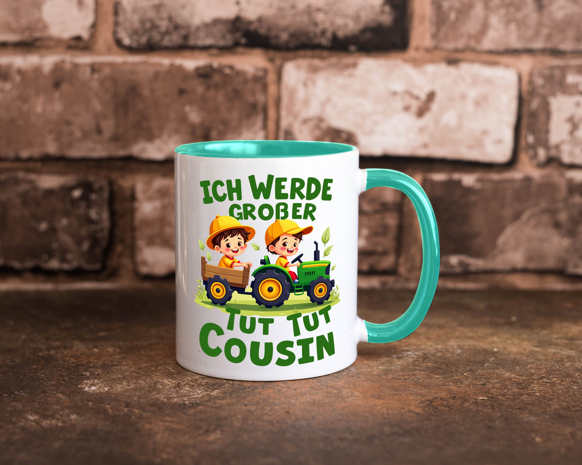 Ich werde Großer Cousin | Familie Bauer lustiger Spruch Geschenk Geschenkidee Tasse