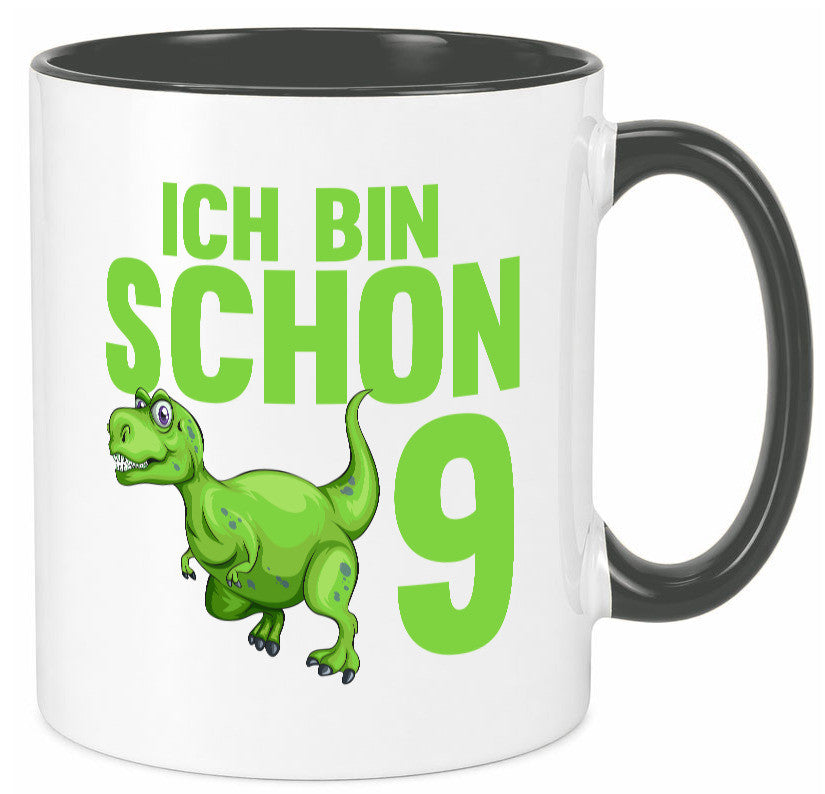 9. Geburtstag | 9 Jahre Dino Dinosaurier Geschenkidee Humor Tasse