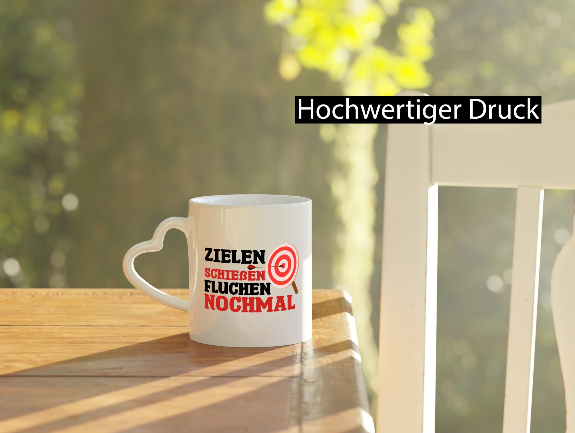 Zielen Schießen fluchen nochmal | Bogenschießen Geschenkidee Humor Tasse