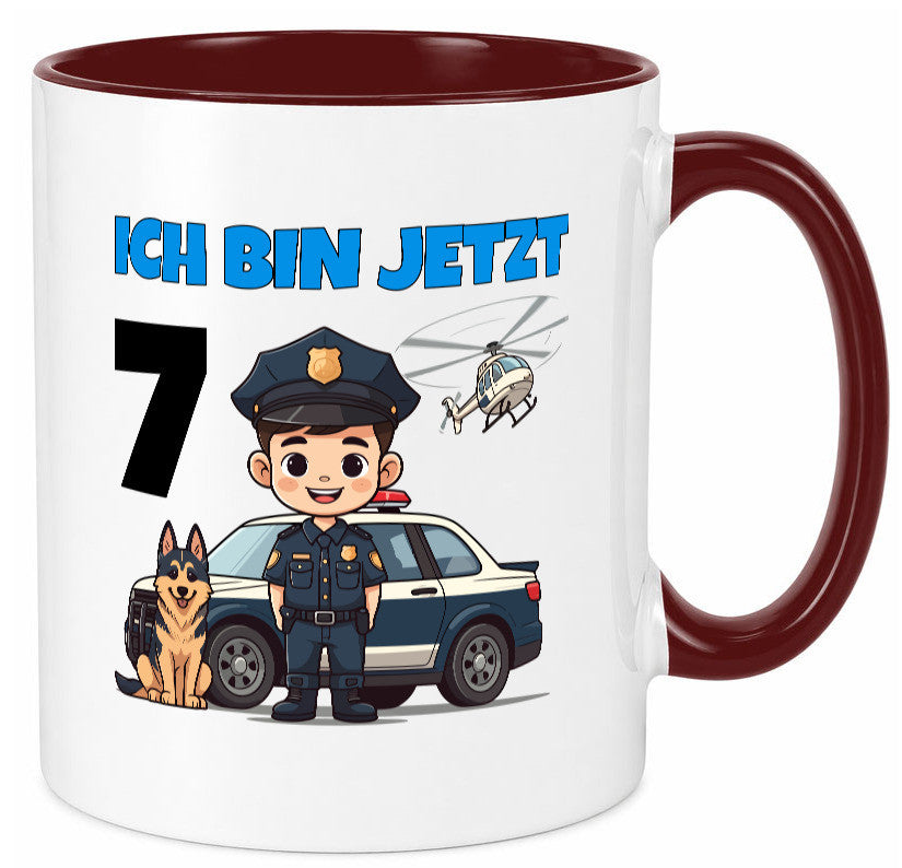 7. Geburtstag | 7 Jahre Polizei Kind Polizeiauto Humor Geschenkidee Tasse