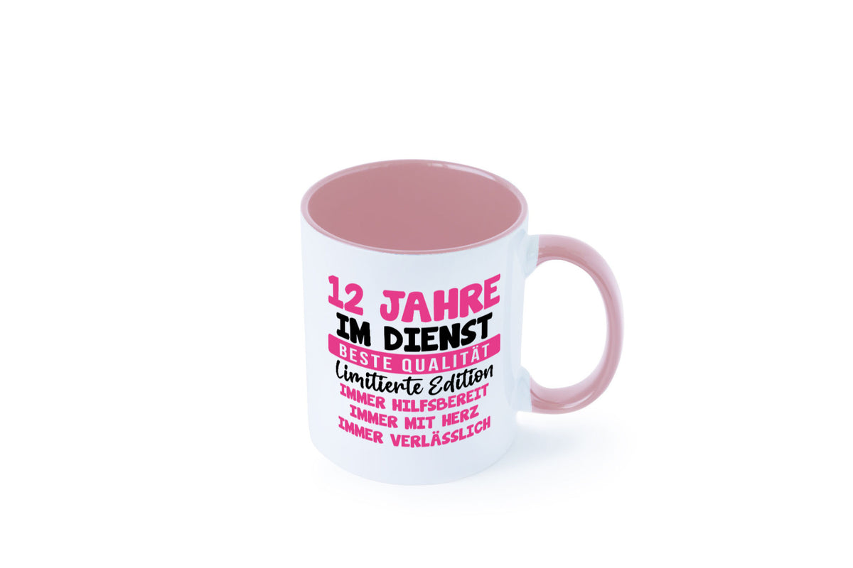 12 Jahre im Dienst | Jubiläum Arbeit v10 Geschenkidee Kollegen Büro Humor Tasse