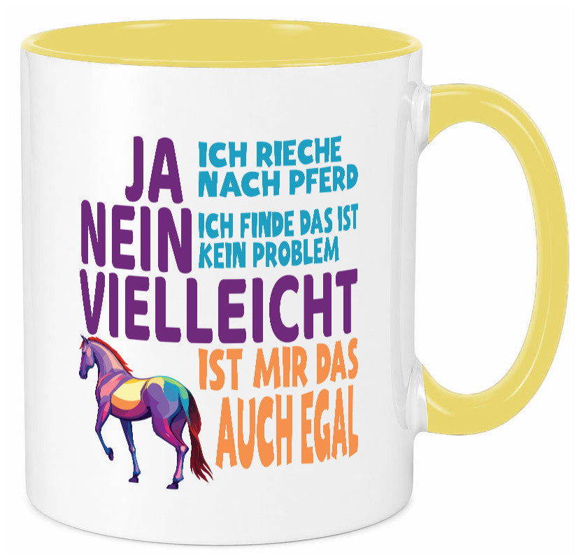 Ja ich Rieche nach Pferd | Reiten Pferdestall lustiger Spruch Geschenk Humor Tasse