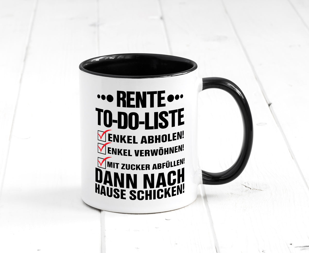 Rente To-Do-Liste | Rentner Tasse Enkel verwöhnen Geschenk Ruhestand Jubiläum