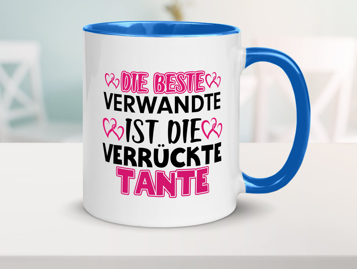 Verrückte Tante | Spruch Patentante Verwandtschaft lustiger Geschenk Humor Tasse