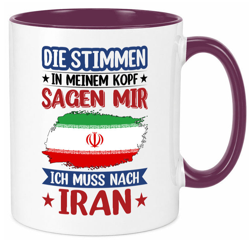 Iran | Urlaub Stimmen in meinem Kopf Traumland Humor Geschenkidee Tasse