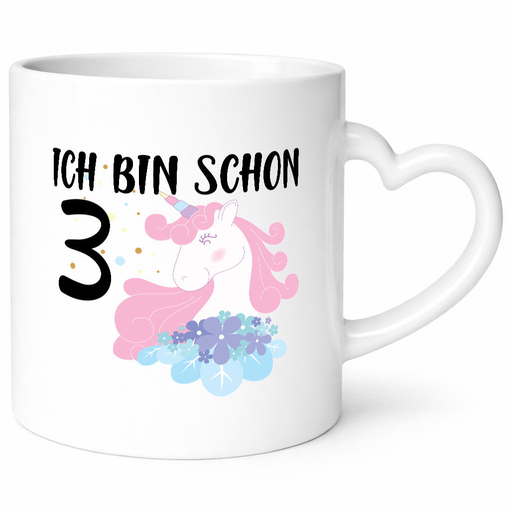 Ich bin schon 3 | 3. Geburtstag Kind Jährige Einhorn Geschenkidee Humor Tasse