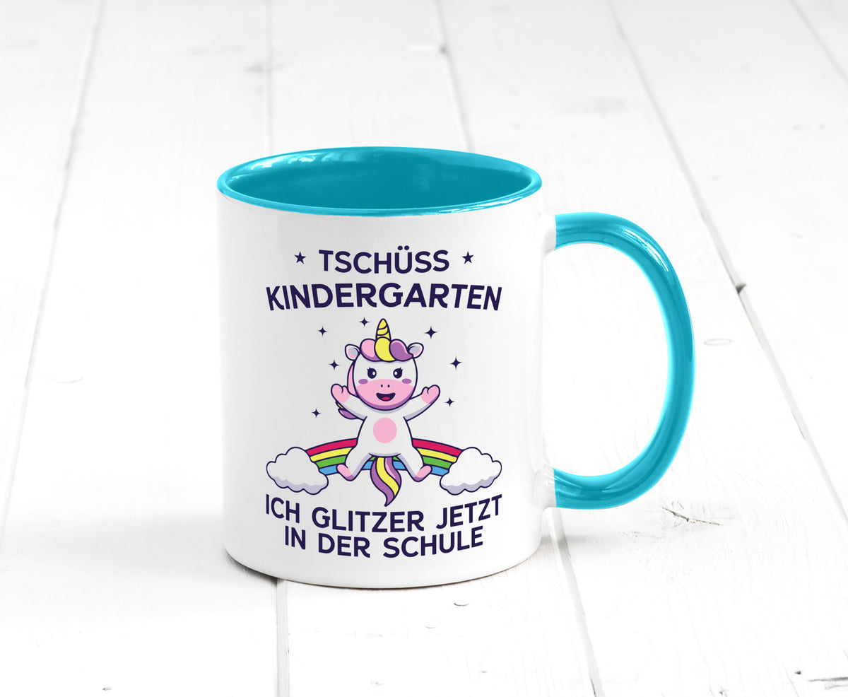 Kindergarten, jetzt Schule | Einhorn Geschenk Humor Geschenkidee lustiger Tasse