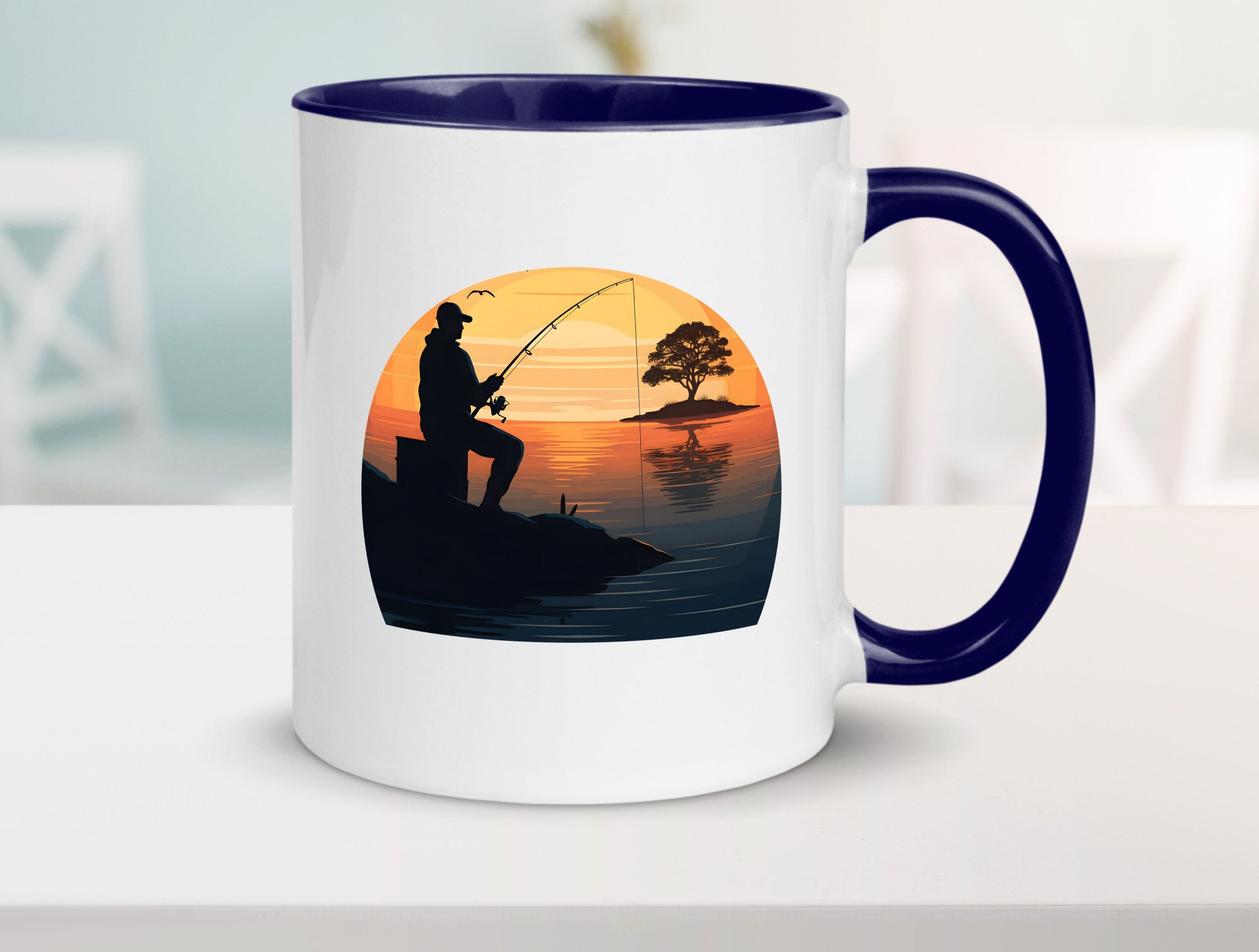 Angler | Sonnenuntergang Fischer Fische Angeln v2 Geschenk Humor Geschenkidee