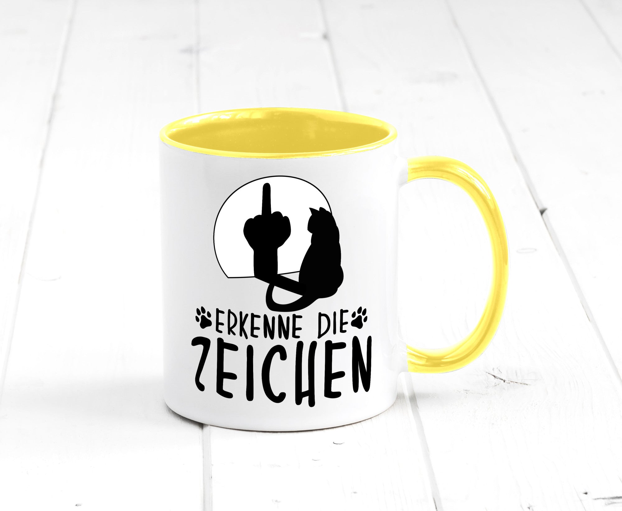 Erkenne die Zeichen | Katze Humor Tierliebhaber Geschenkidee Tasse
