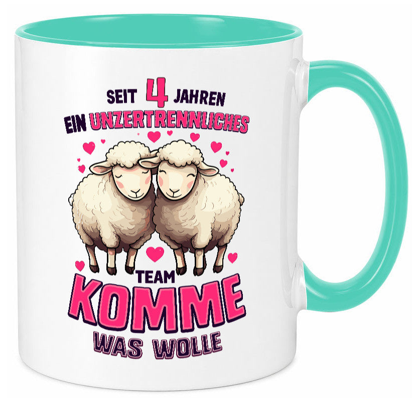 4 Jahre Verheiratet | ein Team Ehepaar v2 Humor Geschenkidee Tasse