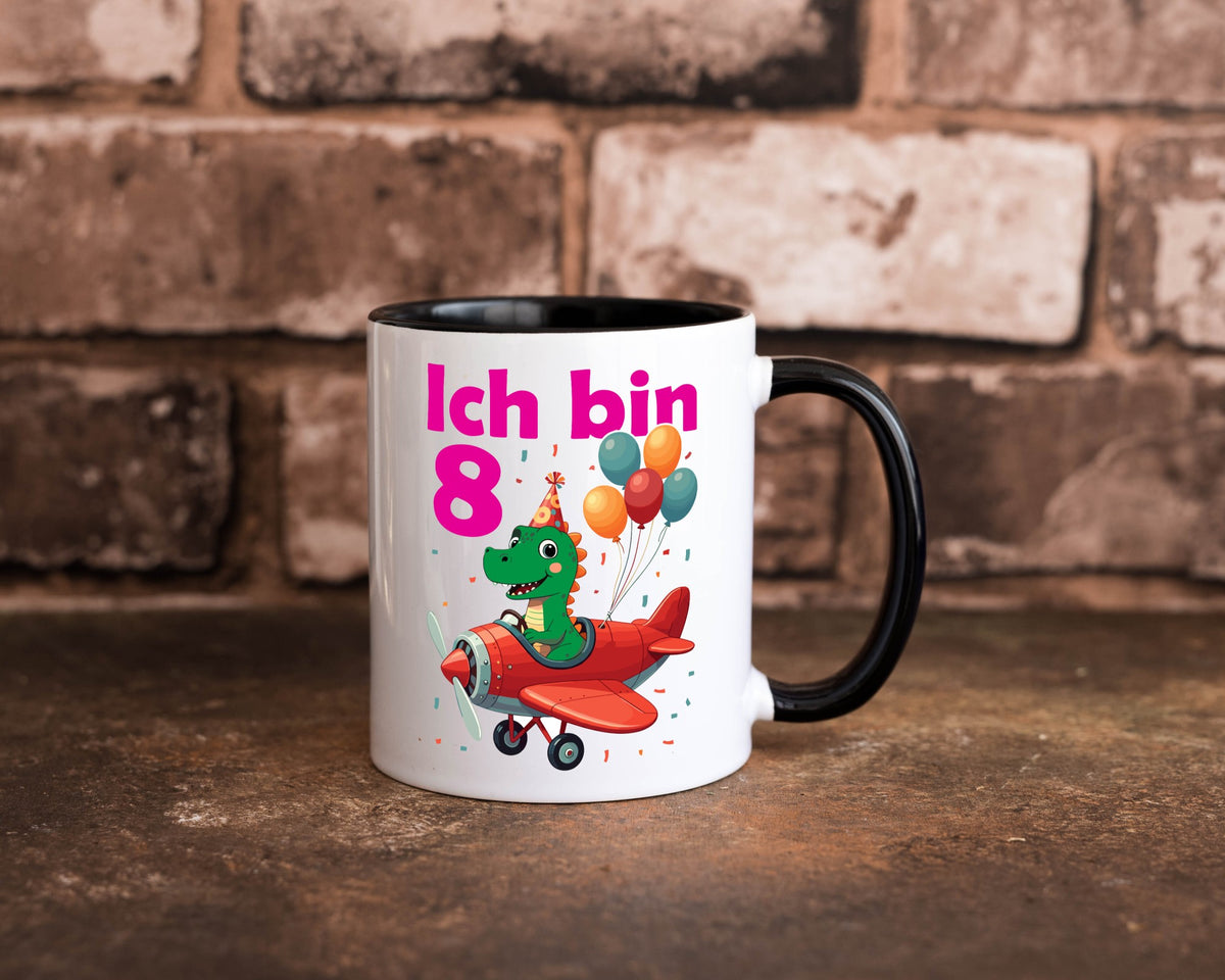8. Geburtstag | 8 Jahre Drache Flugzeug Geschenk Geschenkidee lustiger Spruch Tasse