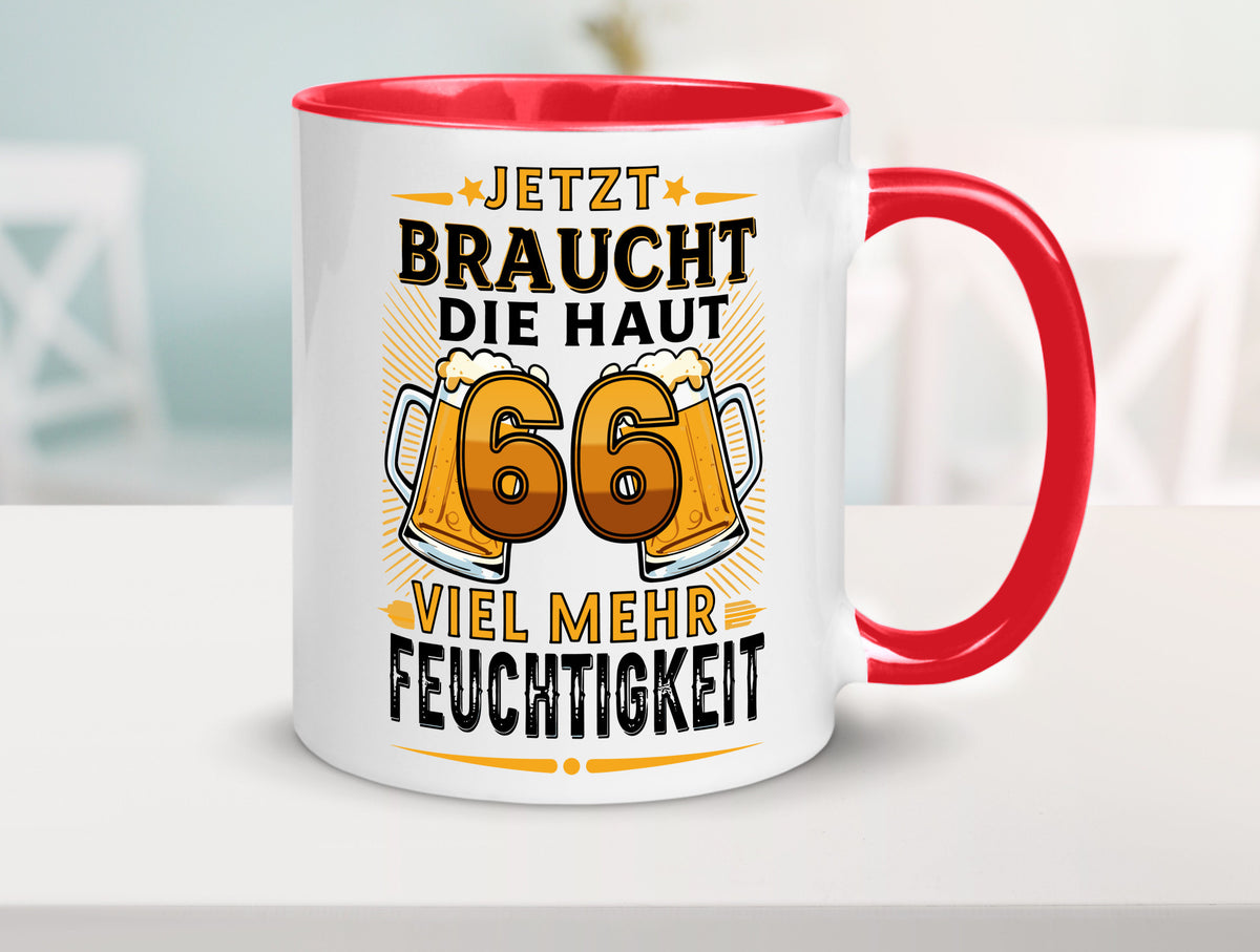 66 braucht die haut mehr Feuchtigkeit | 66. Geburtstag Humor Geschenkidee Tasse