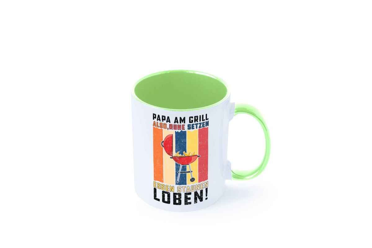 Papa am Grill | Grillmeister BBQ Grillabend v2 Geschenkidee Humor Tasse