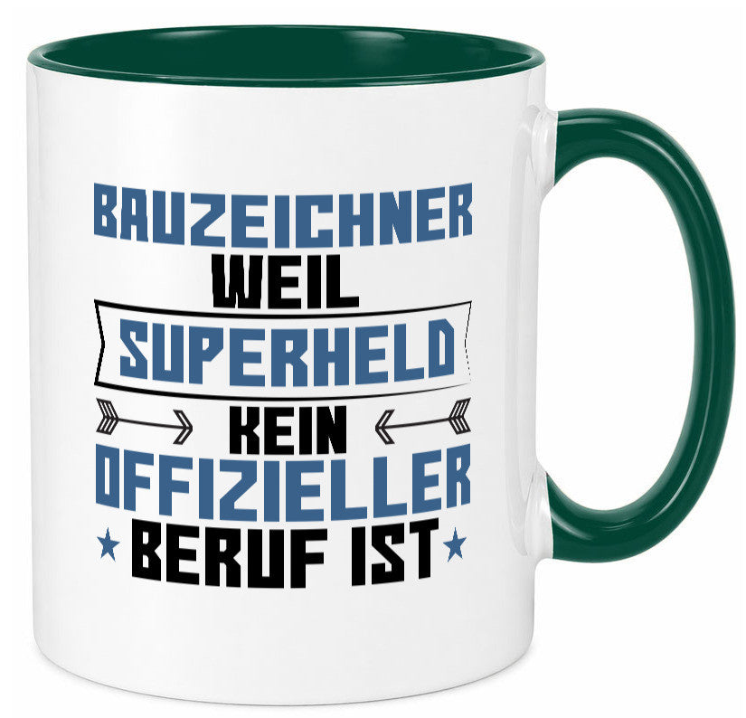 Superheld Bauzeichner | Zeichner Geschenk Humor Geschenkidee lustiger Spruch Tasse
