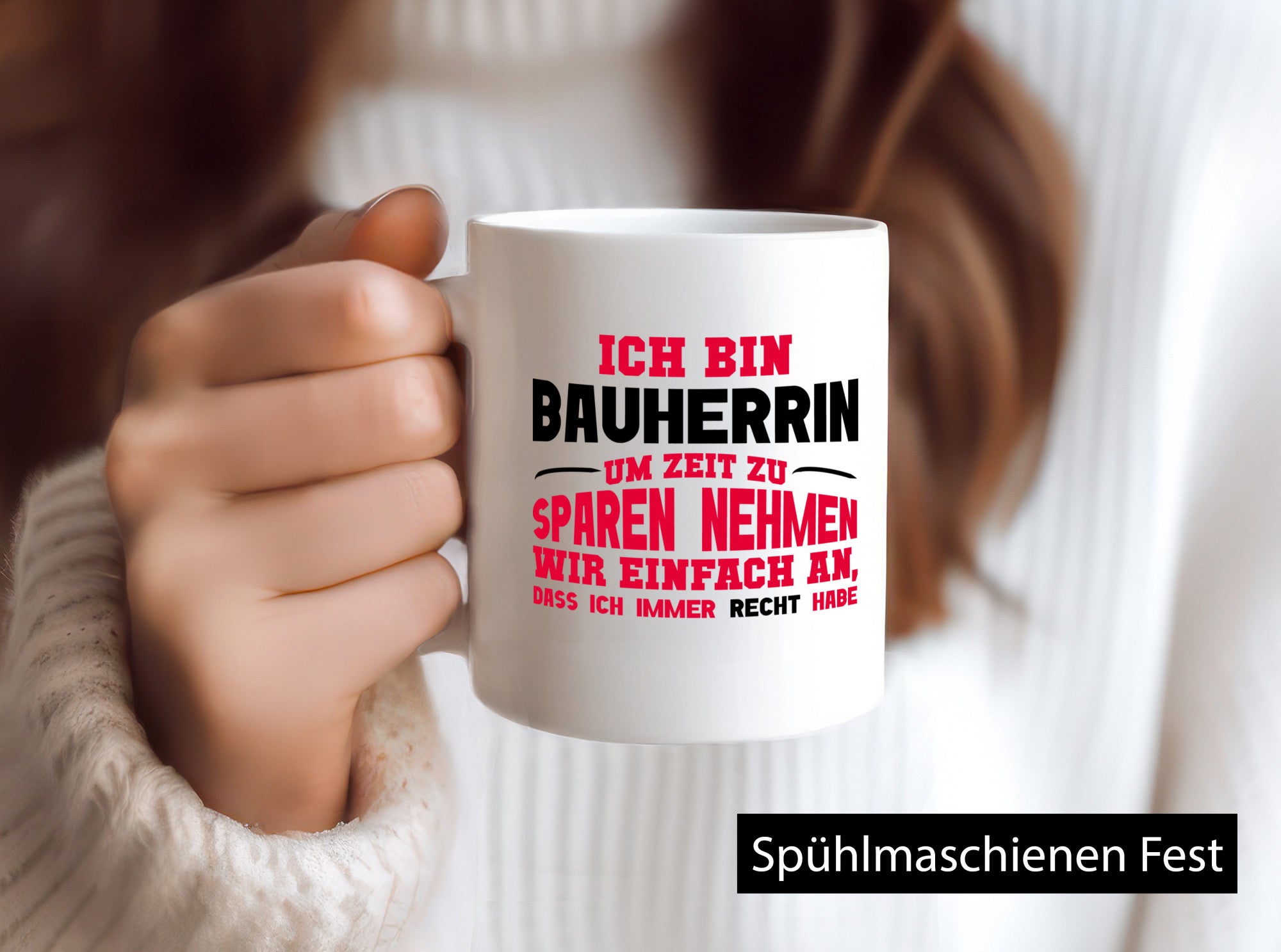 Bauherrin Tasse | witziger Spruch Hausbau Chefin lustig Arbeit Kollegen Büro