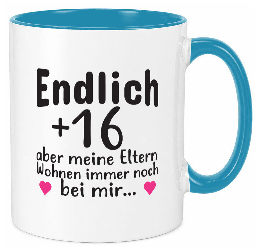 Endlich 16 | Geburtstag Tasse Spruch Mädchen Geschenkidee Humor