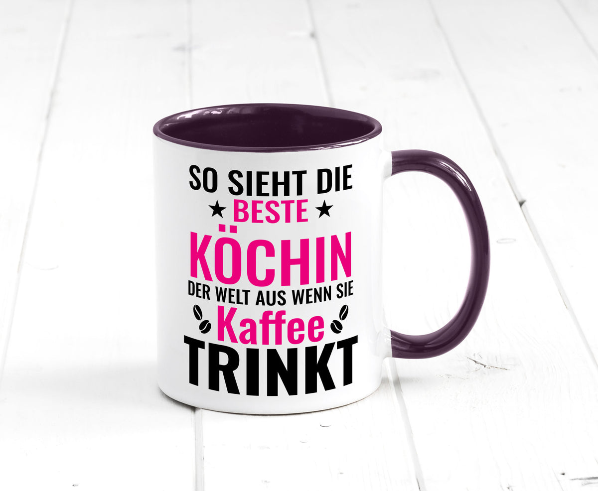 Kaffee trinkt: Köchin | Chefköchin Chefkoch Humor Arbeit Kollegen Büro Tasse