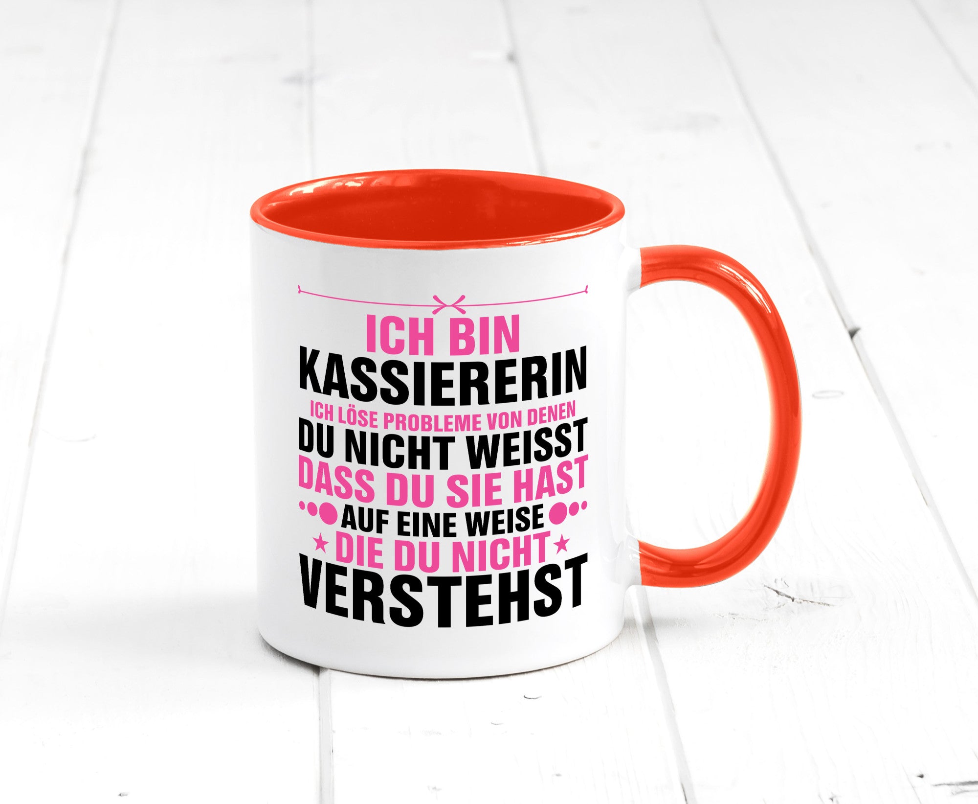 Löse Probleme: Kassiererin v2 lustiger Spruch Geschenk Humor Geschenkidee Tasse