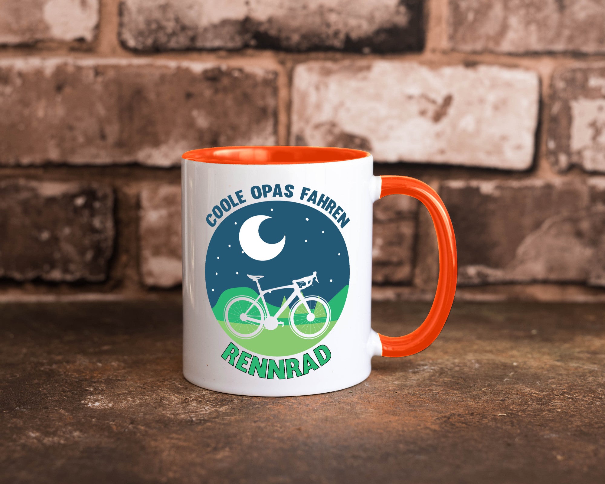 Coole Opas fahren Rennrad | Mond Landschaft Geschenk Familie Geschenkidee