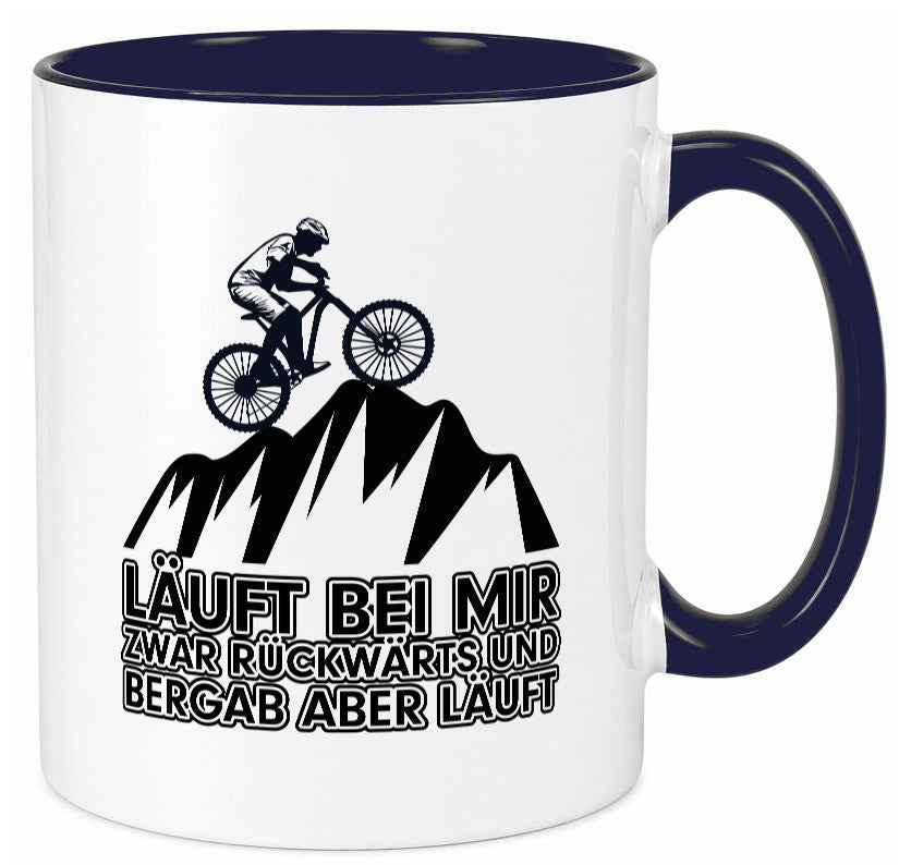 Läuft bei mir | Pechvogel Tasse Radfahrer Statement Humor Geschenkidee