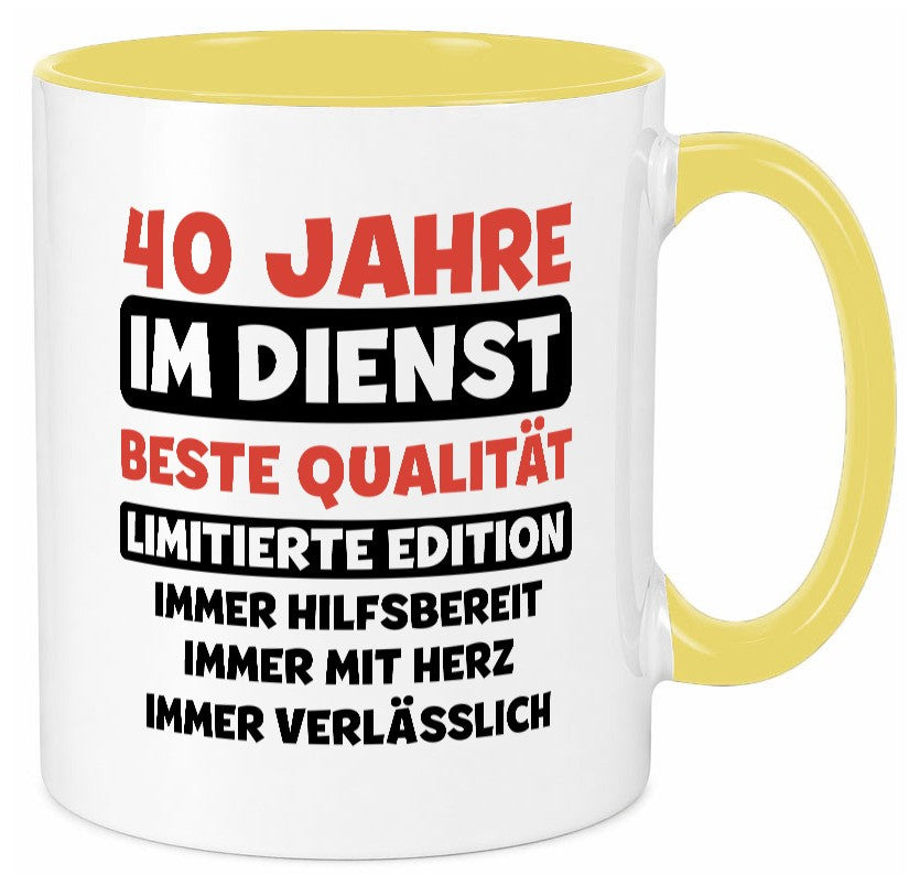 40 Jahre im Dienst | Jubiläum Arbeit v3 Humor Kollegen Büro Geschenkidee Tasse