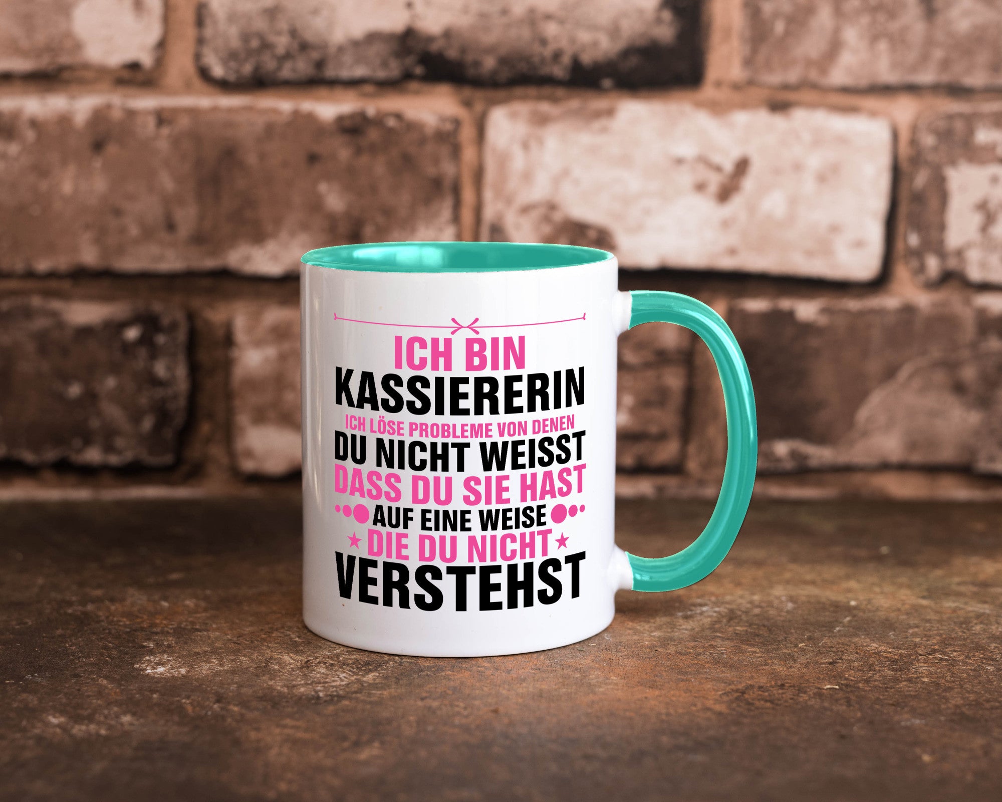 Löse Probleme: Kassiererin v2 lustiger Spruch Geschenk Humor Geschenkidee Tasse