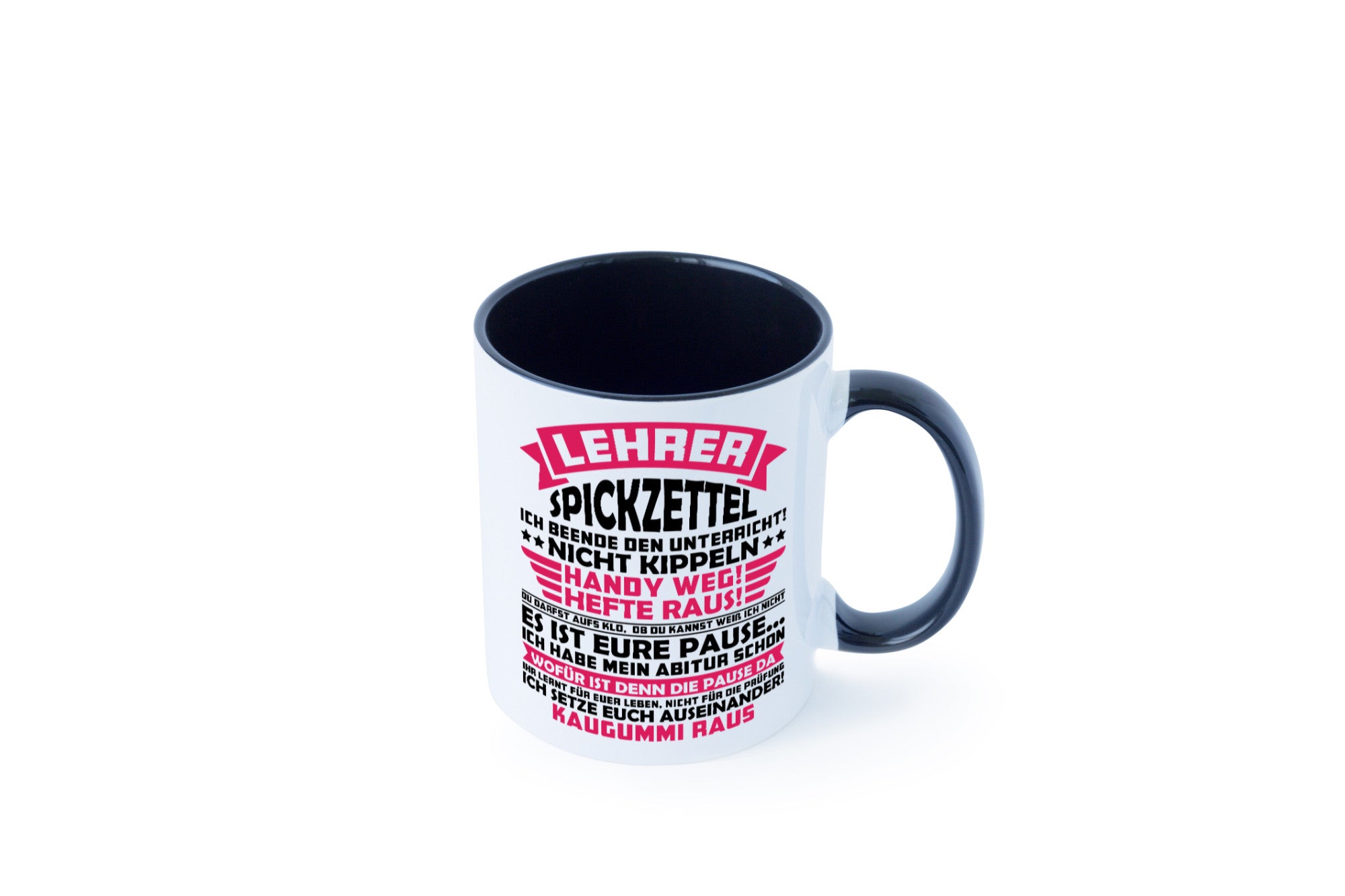 Lehrer Spickzettel | Beruf Tasse lustiger Spruch vl8 Geschenkidee Arbeit