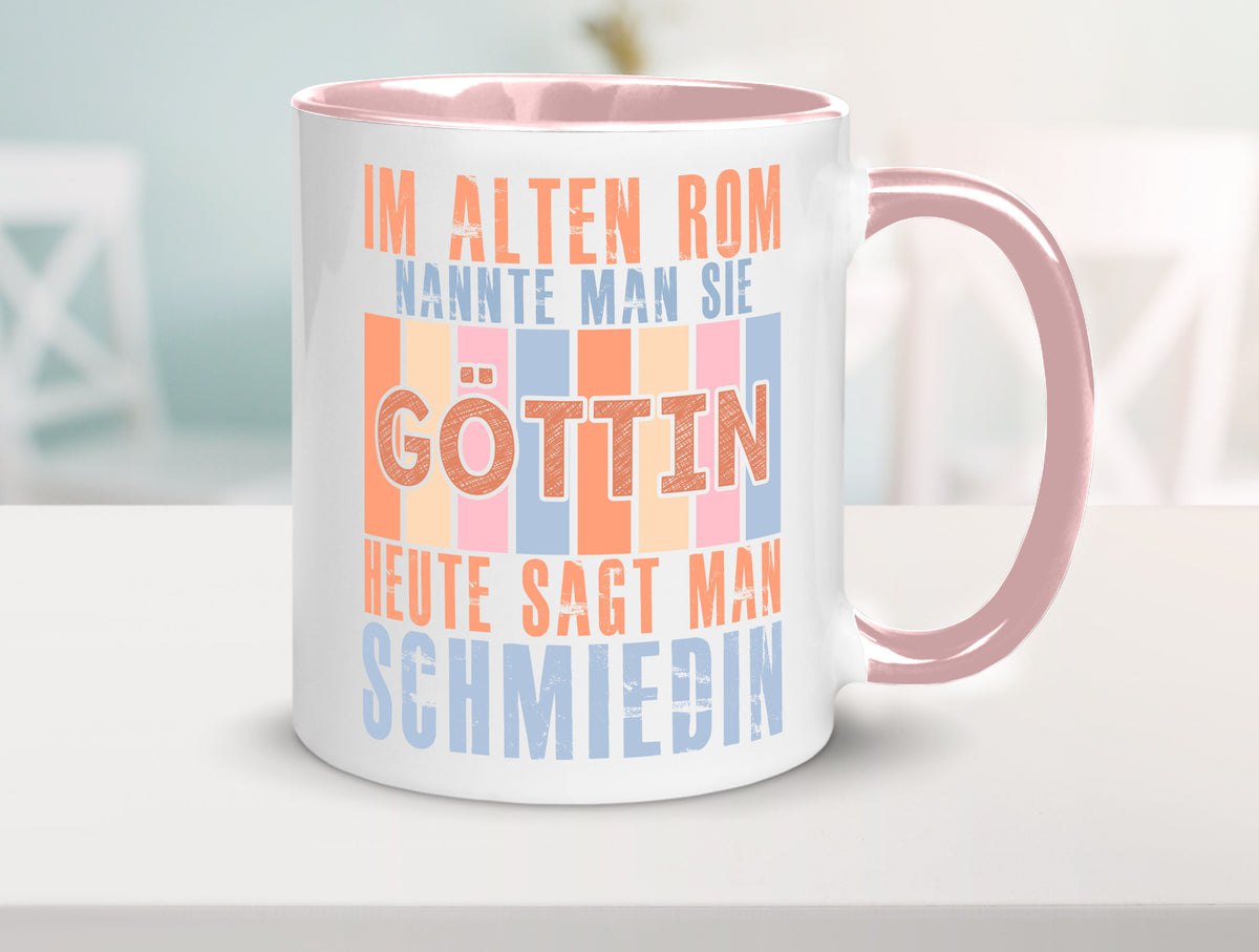 Heute sagt man: Schmiedin | Schmied Beruf Schmiederei lustiger Spruch Geschenk Tasse